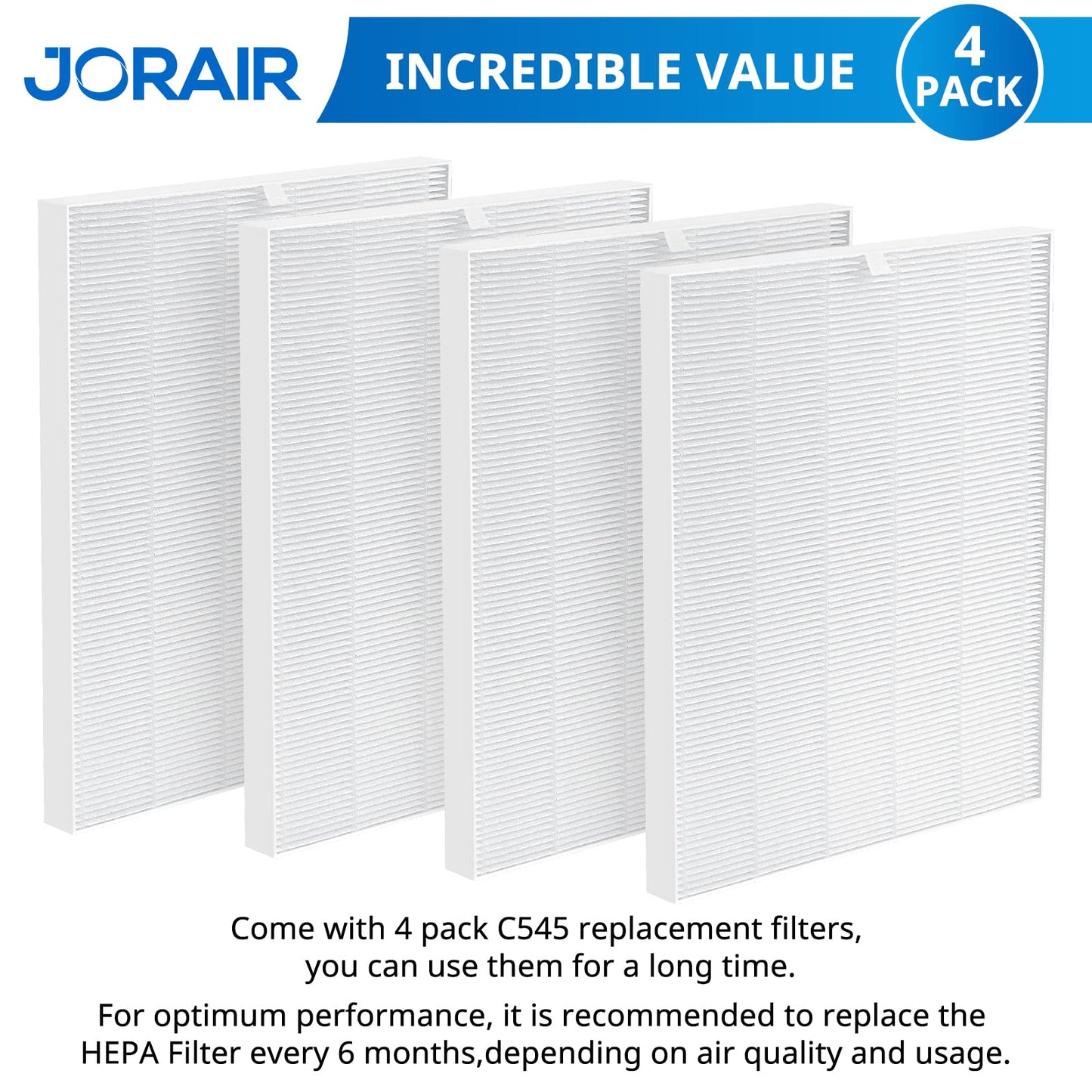 4 Pack C545 Replacement Filter S Compatible with Winix C545 Air Purifier, Replaces for Winix Filter S 1712-0096-00 and 2522-0058-00