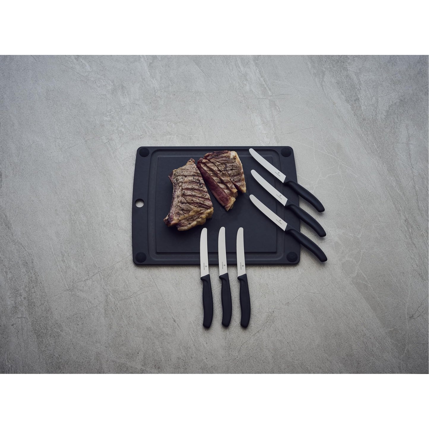 Victorinox 6.7833.6US1 sadf Swiss Classic 6-Piece Steak Knife Set, 4-1/2-Inch Serrated Blades with Round Tip, 4-Inch