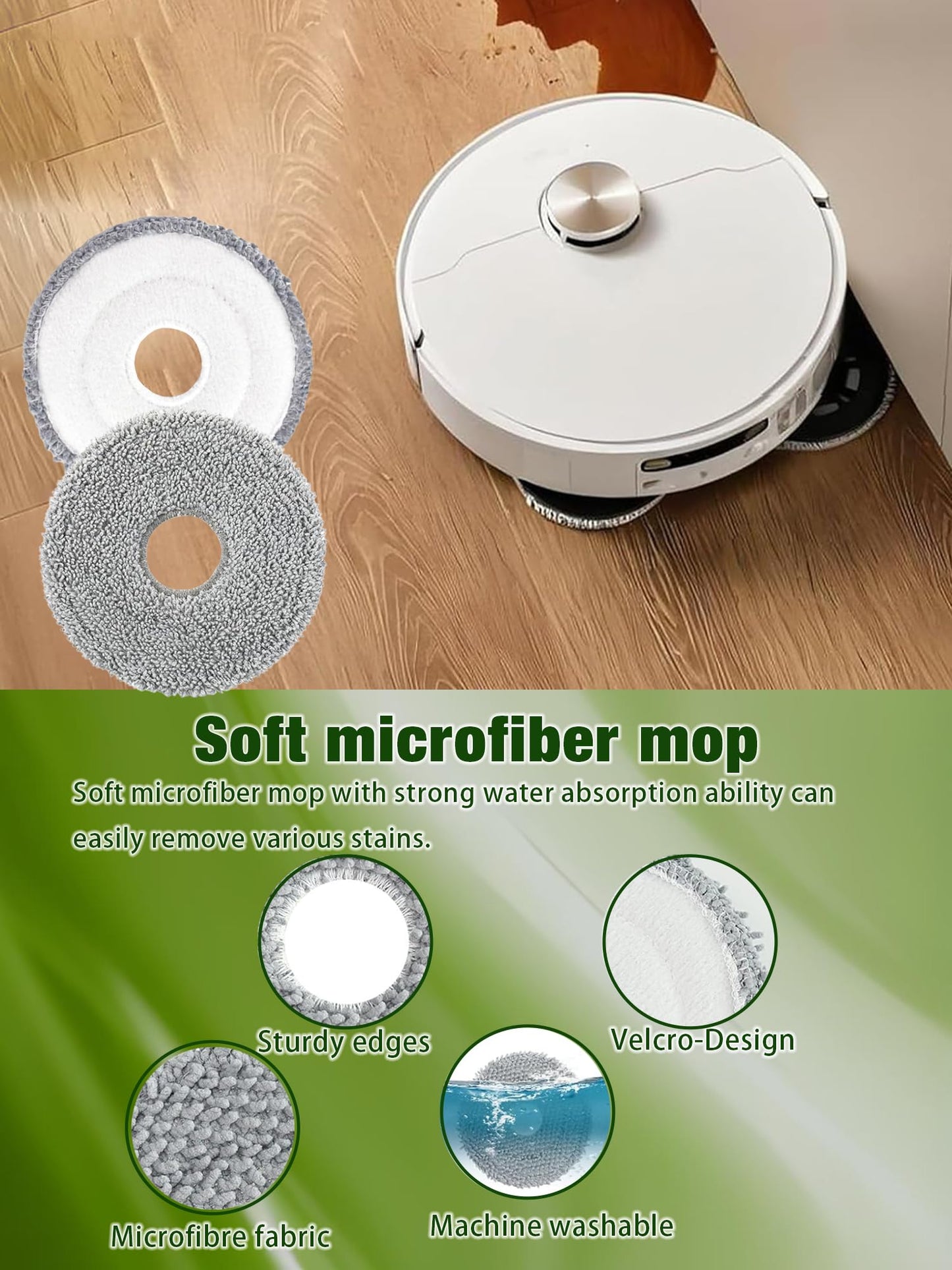 E-HAO 405 & 505 Replacement Parts for iRobot Roomba Plus 405 (G181/G185) Vac, Plus 505 Combo Vacuum. Accessories Kit with 8 Dust Bags, 2 Rubber Rollers, 4 Mop Pads, 3 HEPA Filters, 6 Side Brushes