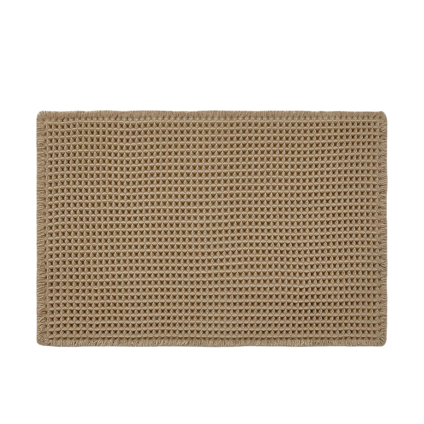 TYUU Waffle Bath Mat, Boho Bathroom Rugs Non Slip Washable Super Absorbent Quick Dry Farmhouse Bathroom Decor, 36"x24" / 3' x 2' Khaki