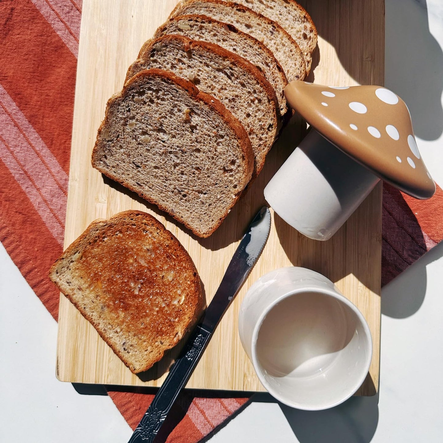 Genuine Fred FORAGE Mushroom Butter Storage Container, Unique Kitchen Accessory for Storing and Serving Butter, Fun and Functional Design