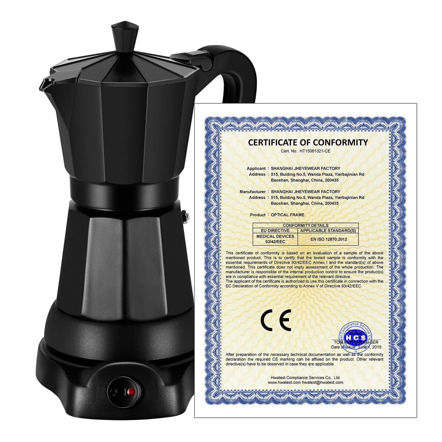 SHANGSKY Coffee Pot Electric Moka Pot 6 Cup, Espresso Coffee Maker Cafeteras Electricas Italian Coffee Maker Espresso Makers Portable Aluminum Electric Mocha Pot, Coffee Machine Moka Maker