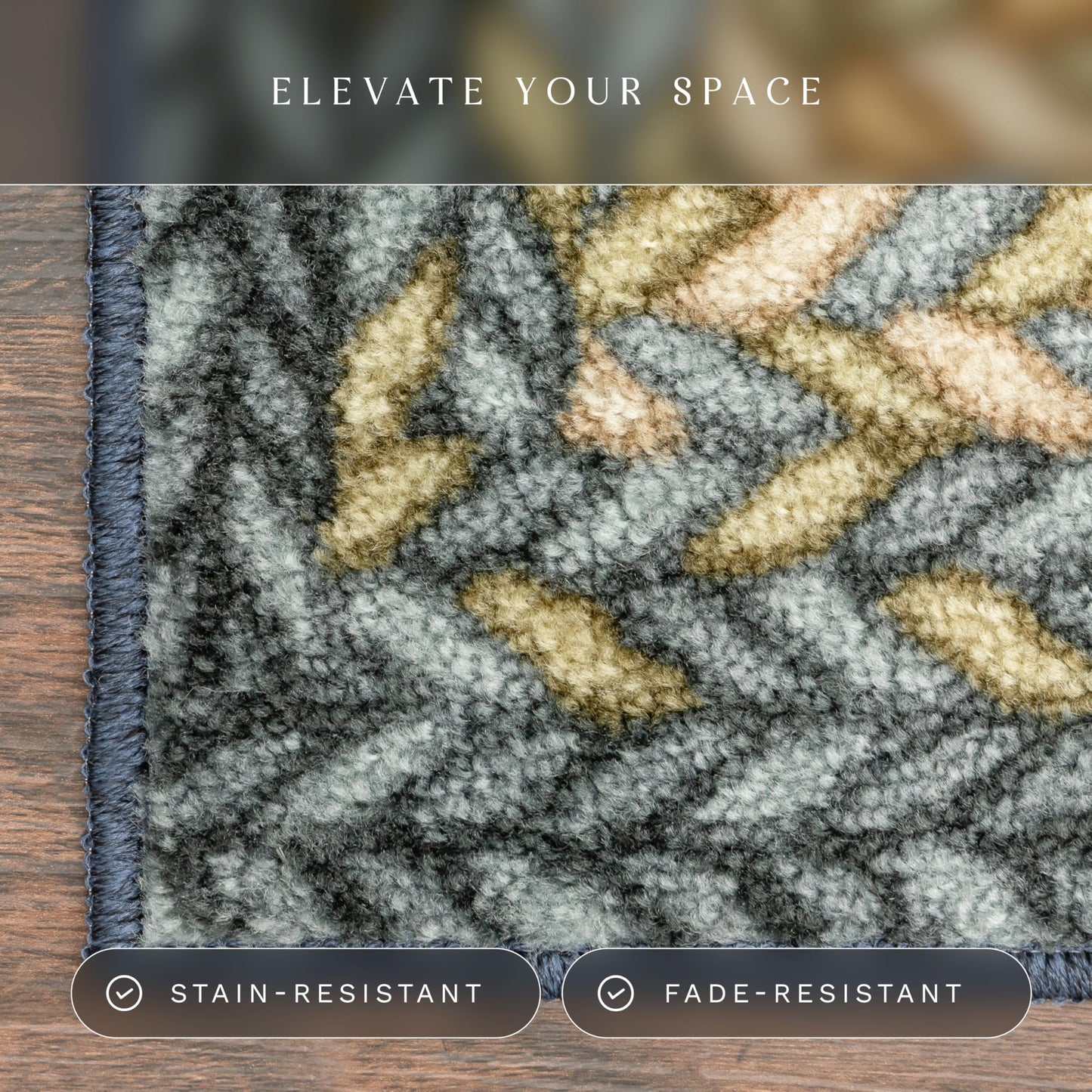 Maples Rugs Marion Bohemian Braid Design Print Runner Rug – Made in USA – Washable,Non Slip Indoor Carpet for Hallway,Kitchen, and Laundry Room, 2' x 6',Multi-Color