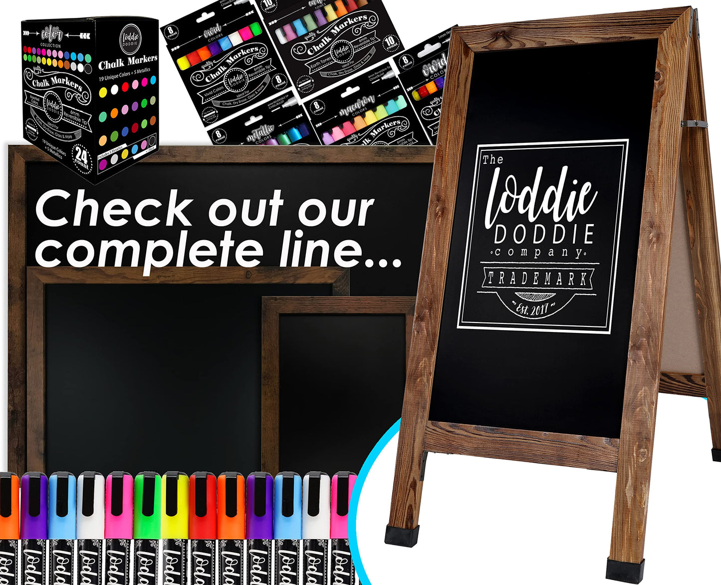 Loddie Doddie Magnetic Dry Erase Board for Wall - 18 x 24 in, Rustic Frame - Easy-Clean Whiteboard Surface - Built-in Marker Tray & Whiteboard Accessories - Magnet Board for Notes & Photos