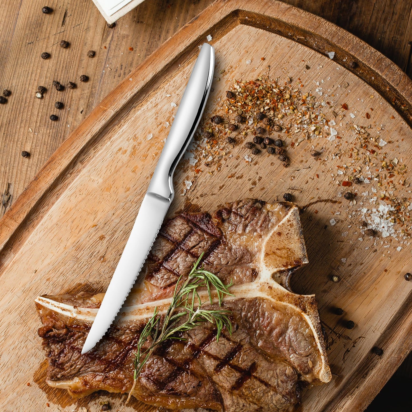 Steak Knife Set of 8, Serrated Steak Knife, Kitchen Steak Knives, Steak Knives Dishwasher Safe, Stainless Steel Knives
