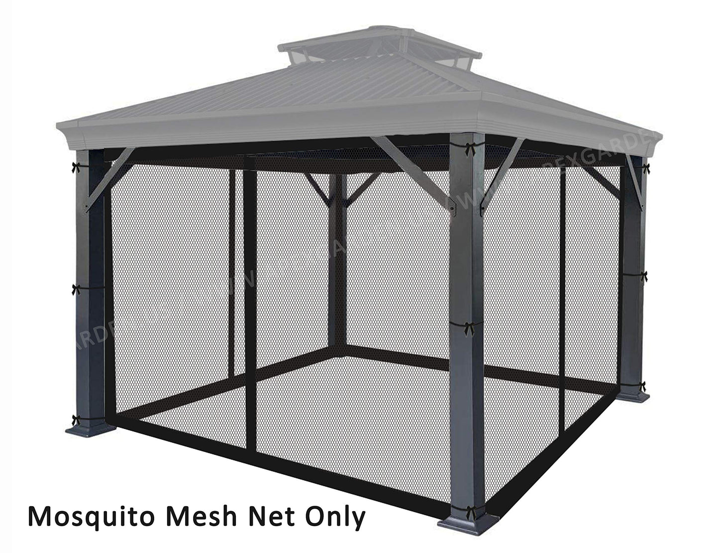 10-ft x 12-ft Gazebo Replacement Mosquito Screen Netting (Screen Net Only) (Black)