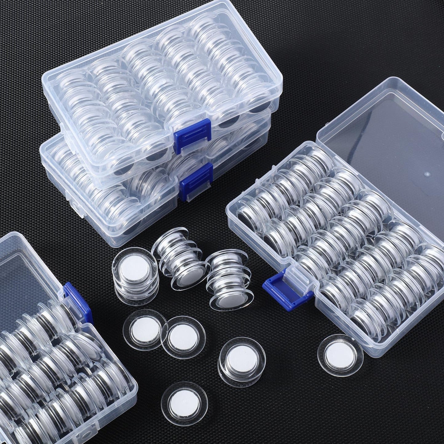 Outus 225 Pieces Clear Round Whiteboard Magnets 3 cm Refrigerator Magnets Dry Board Mini Fridge Teacher Supplies for Home Offices