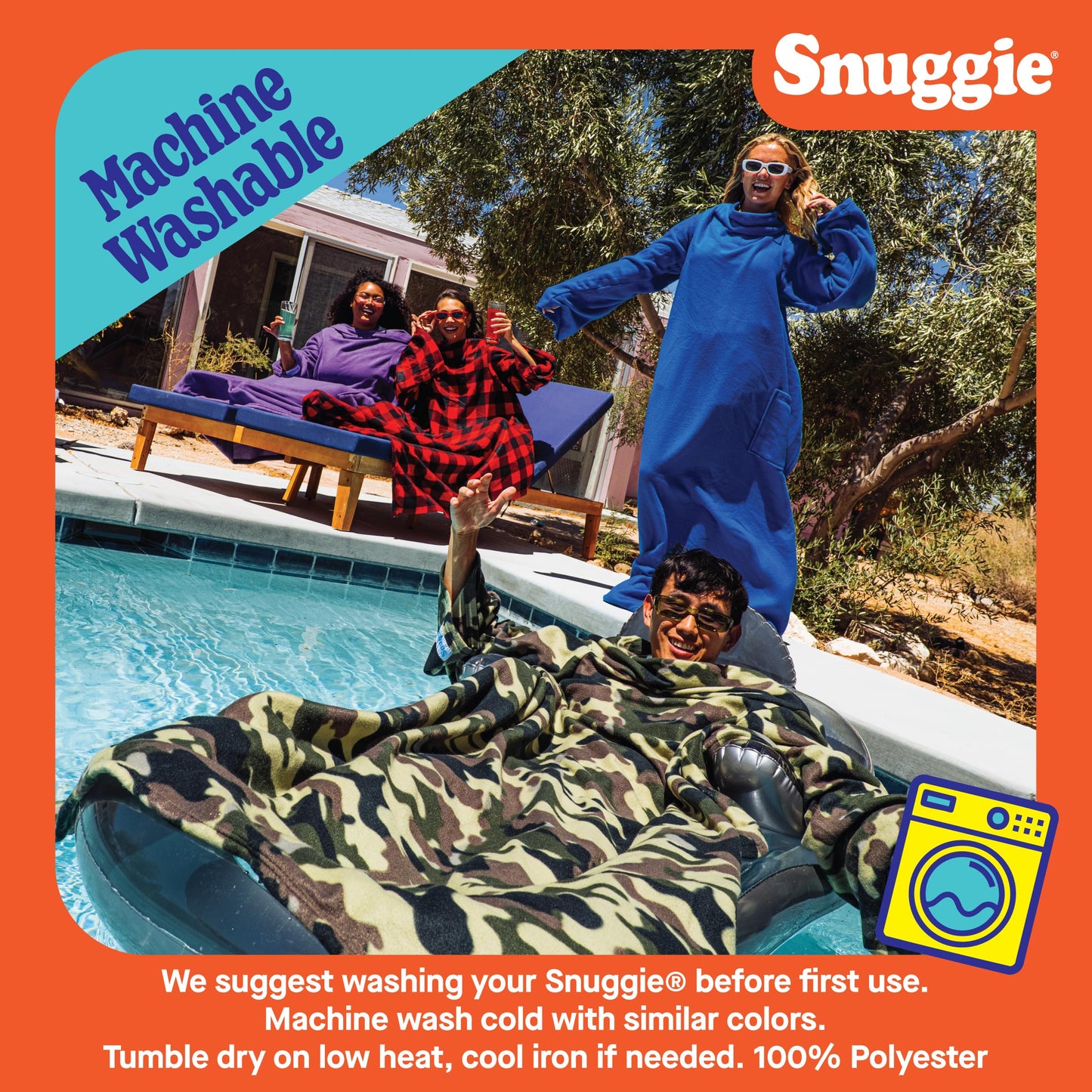Snuggie The Original Wearable Blanket With Sleeves & Pockets | Fleece, Cozy Oversized Throw for Adult Men & Women, Machine Washable, Great Gift for Holidays, As Seen on TV | One Size, Camo, 71 x 54