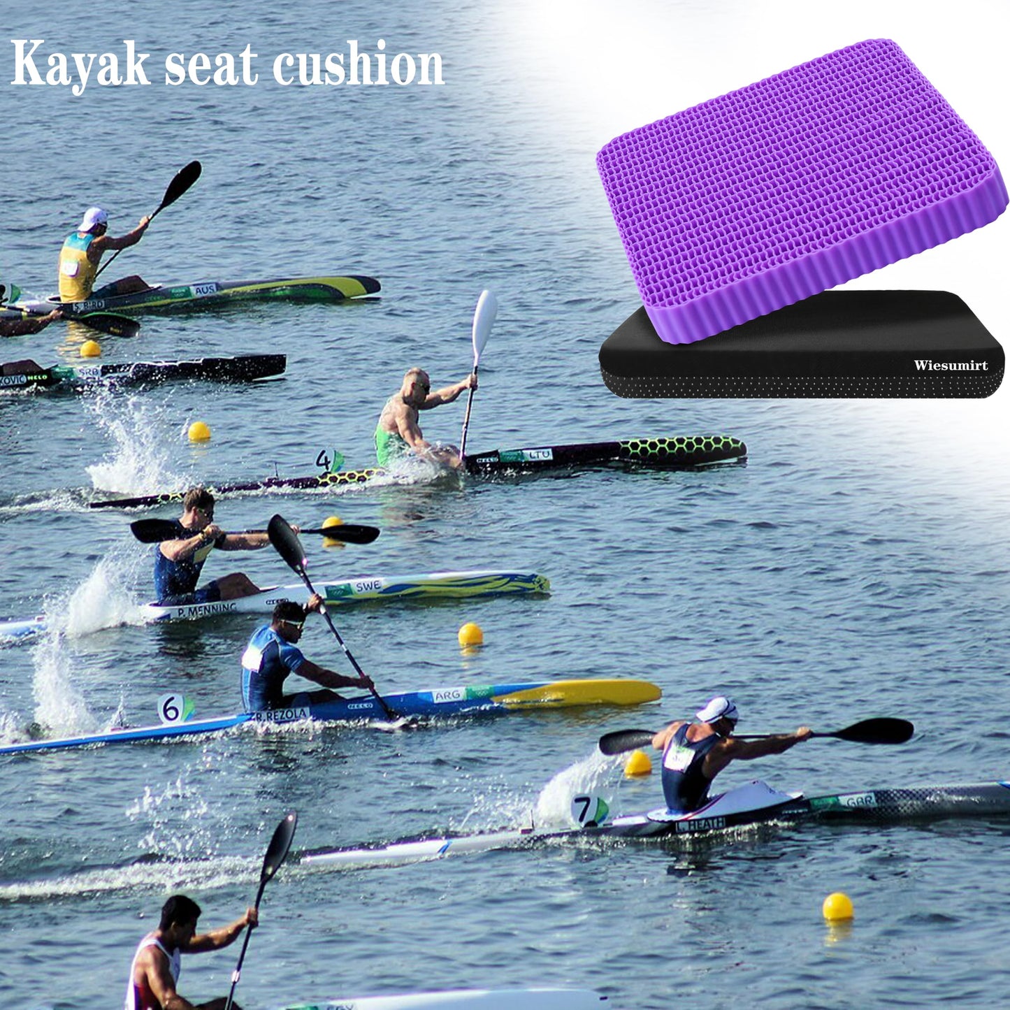 Innovative Gel Seat Cushion for Long Sitting, Breathable Grid Seat Cushion, Soft Cooling Support Chair Cushion for Office Chair, Wheelchair, Car, Gel Cushion for Back, Sciatica,Tailbone Pain Relief.