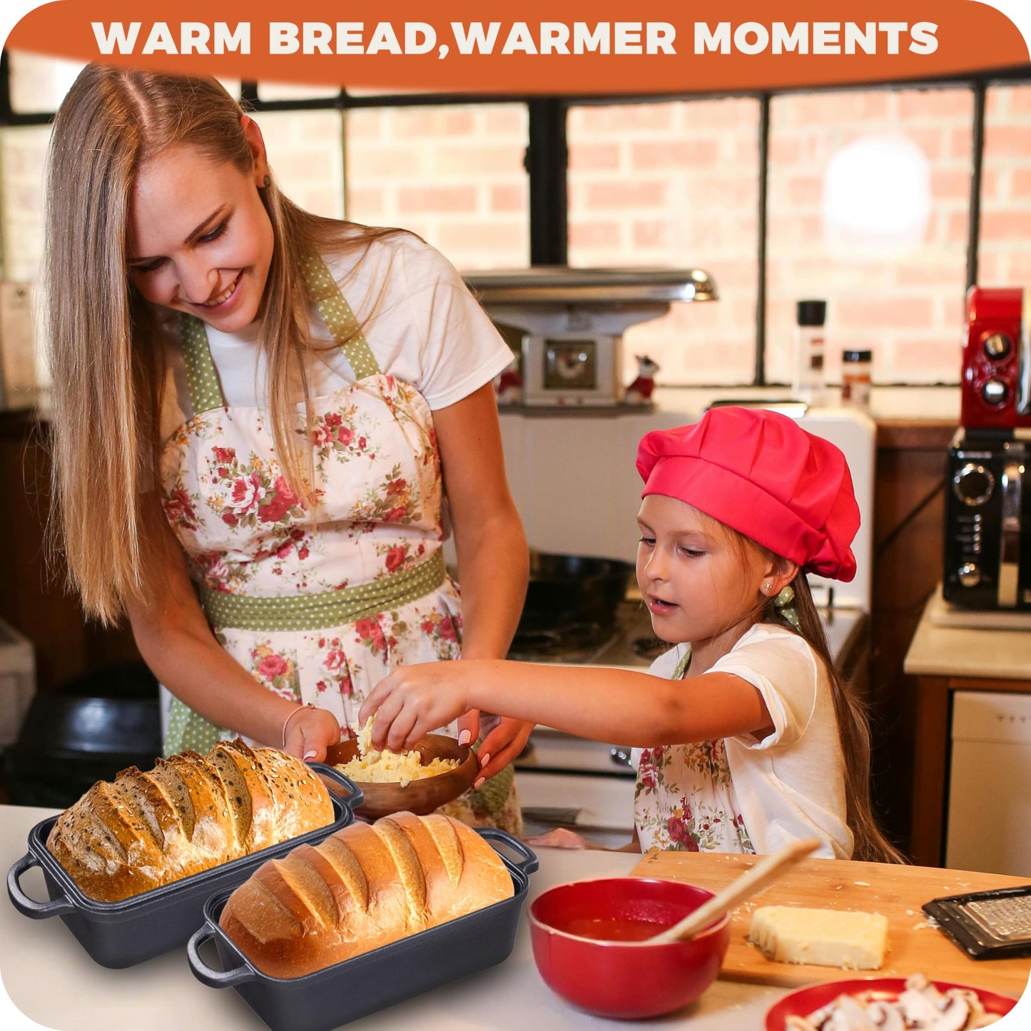 Articasting Cast Iron Loaf Pan with Lid 9×5 Inch, Bread Baking Pans, Even Heat Distribution for Sourdough, Pre-Seasoned Dutch Oven Loaf Pan for Homemade Bread