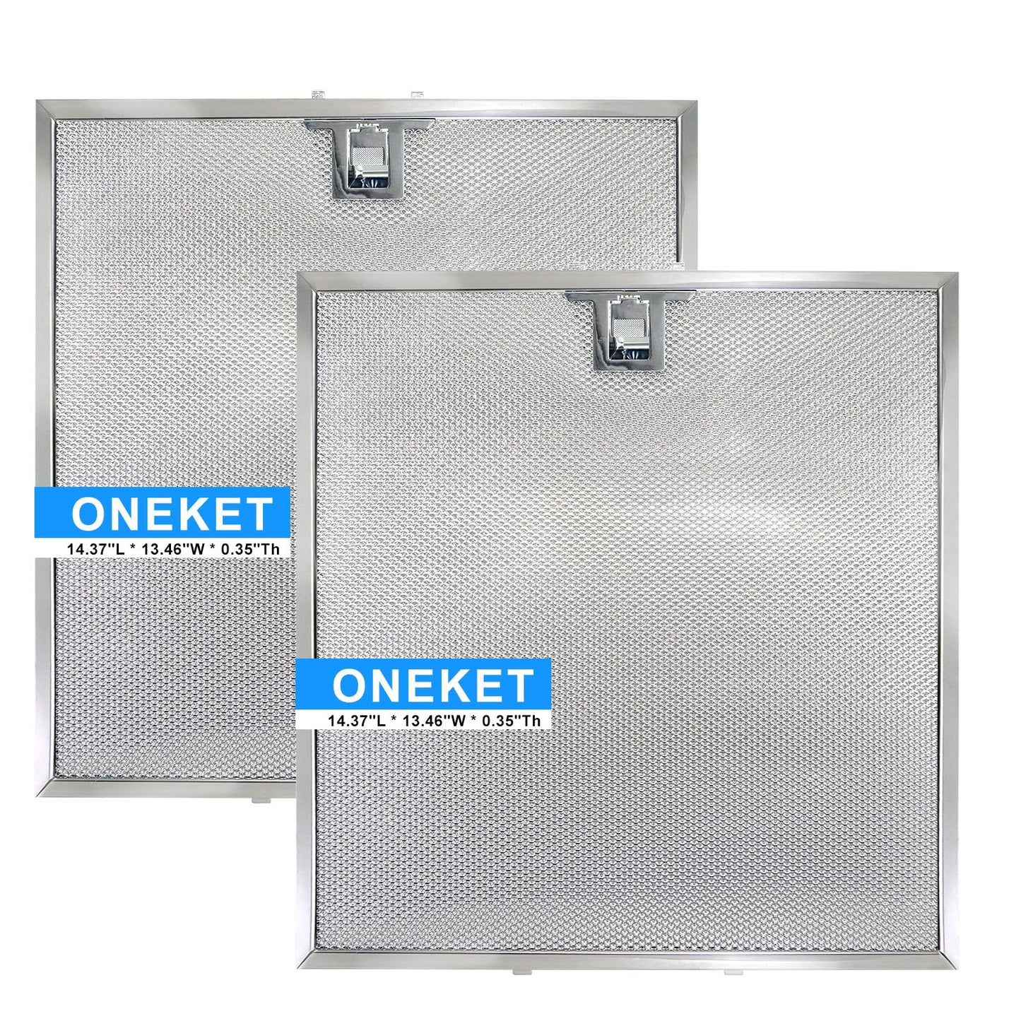 WA0575 Range Hood Filters 13.5" x 14.4" x 0.35" - 2 Pack Replacement Grease Filters for Kitchen Ventilation by oneket