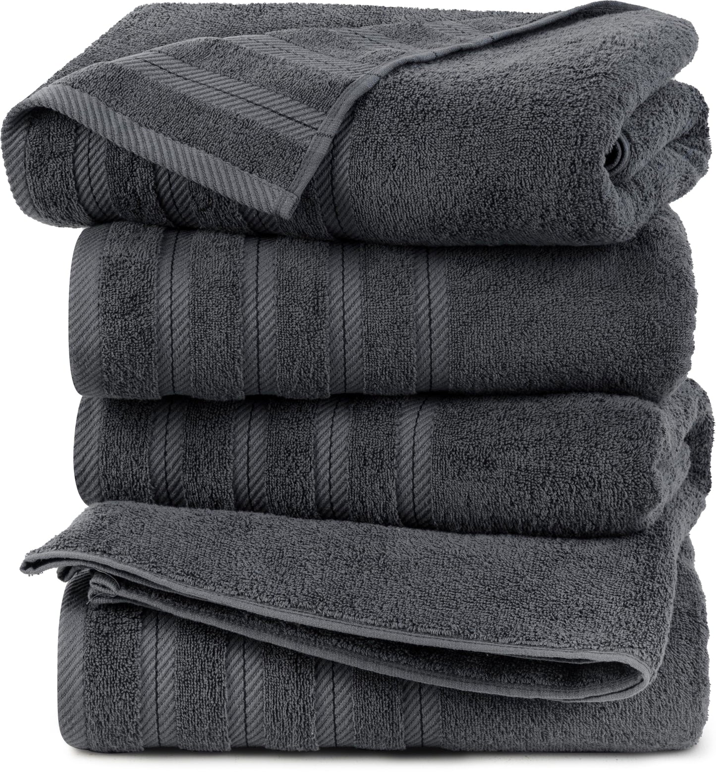 Utopia Towels 4 Pack Premium Extra Large Bath Towels Set, (30 x 60 Inches) 100% Ring Spun Cotton, Lightweight and Highly Absorbent Quick Drying Towels, Perfect for Daily Use (Grey)