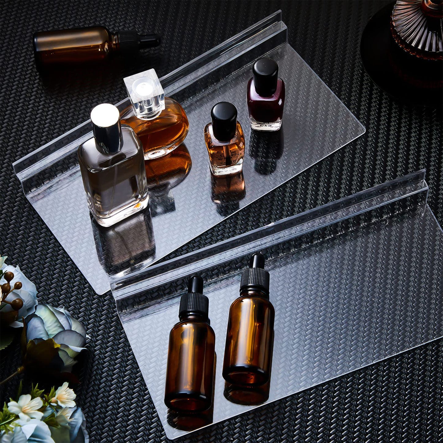 Maitys Hanging Slatwall Shelves Accessories Clear Slatwall Wire Shelf Shoe Shelves for Wall Retail Display Home Shoe Stores Boutiques Supplies, 4.5 x 10 Inches(45 Pcs)