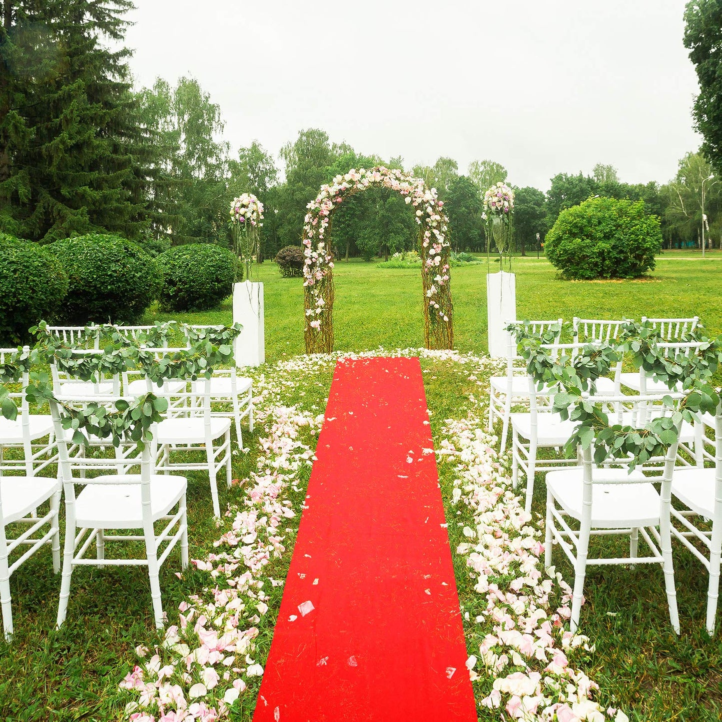 Shappy Red Carpet Runner Rug for Party 55gsm Thickness with 1 Piece Carpet Tape for Wedding Christmas Xmas Christmas Outdoor Accessories, Wedding Party Hallway Rug(2.6 x 30 Feet)