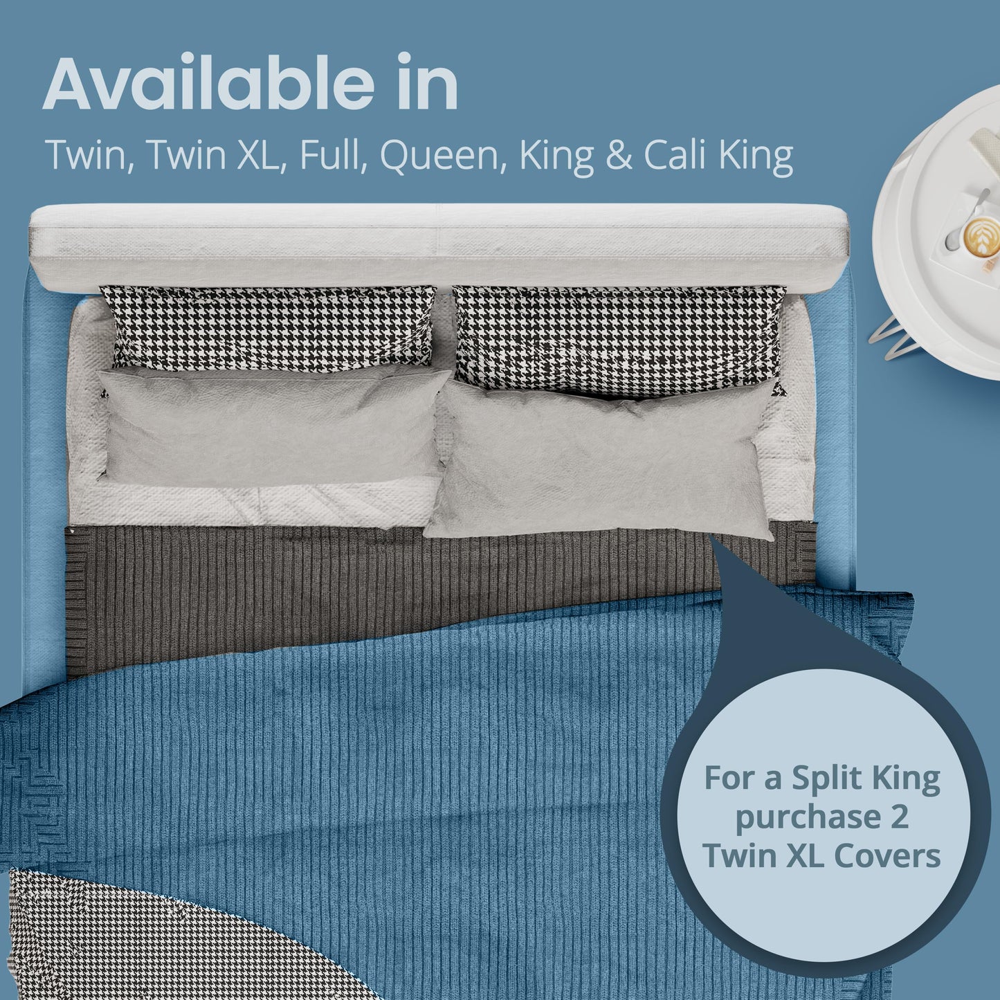 SafeRest Waterproof California King Size Mattress Protector - Fitted with Stretchable Pockets - Machine Washable Cotton Blend Mattress Cover for Bed
