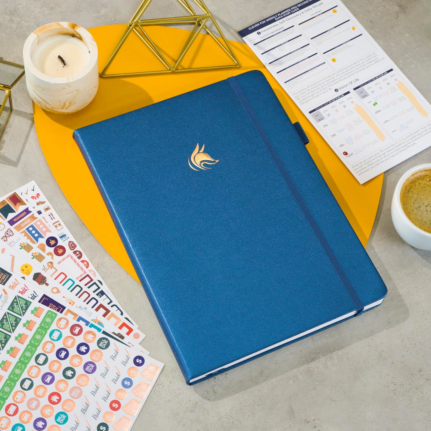 Clever Fox Planner PRO 2nd Edition – Undated Weekly Agenda Planner for Setting Goals, Tasks & Time Management – Life Organizer with To-do Lists & Habit Trackers – Large, 8.5x11″ (Mystic Blue)