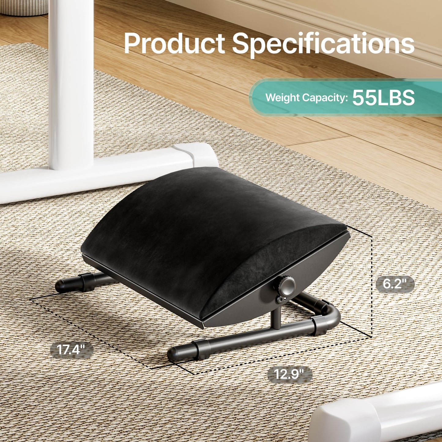 PEGZONE Foot Rest for Under Desk at Work, Ergonomic Footrest with Adjustable Tilt Angle,Foot Stools for Under Office Desk Chair, Rest Stool for Home Work and Study