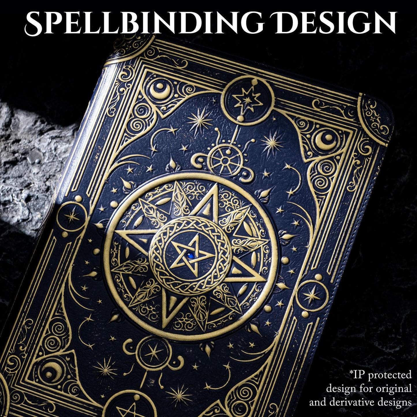 Star Mage Trading Card Binder - 9 Pocket Ringless TCG Binder - Premium Faux-Leather - 432 Side-Loading Pockets - Perfect Storage Holder for MTG, and Many TCG & Trading Card Collections (Blue Jewel)