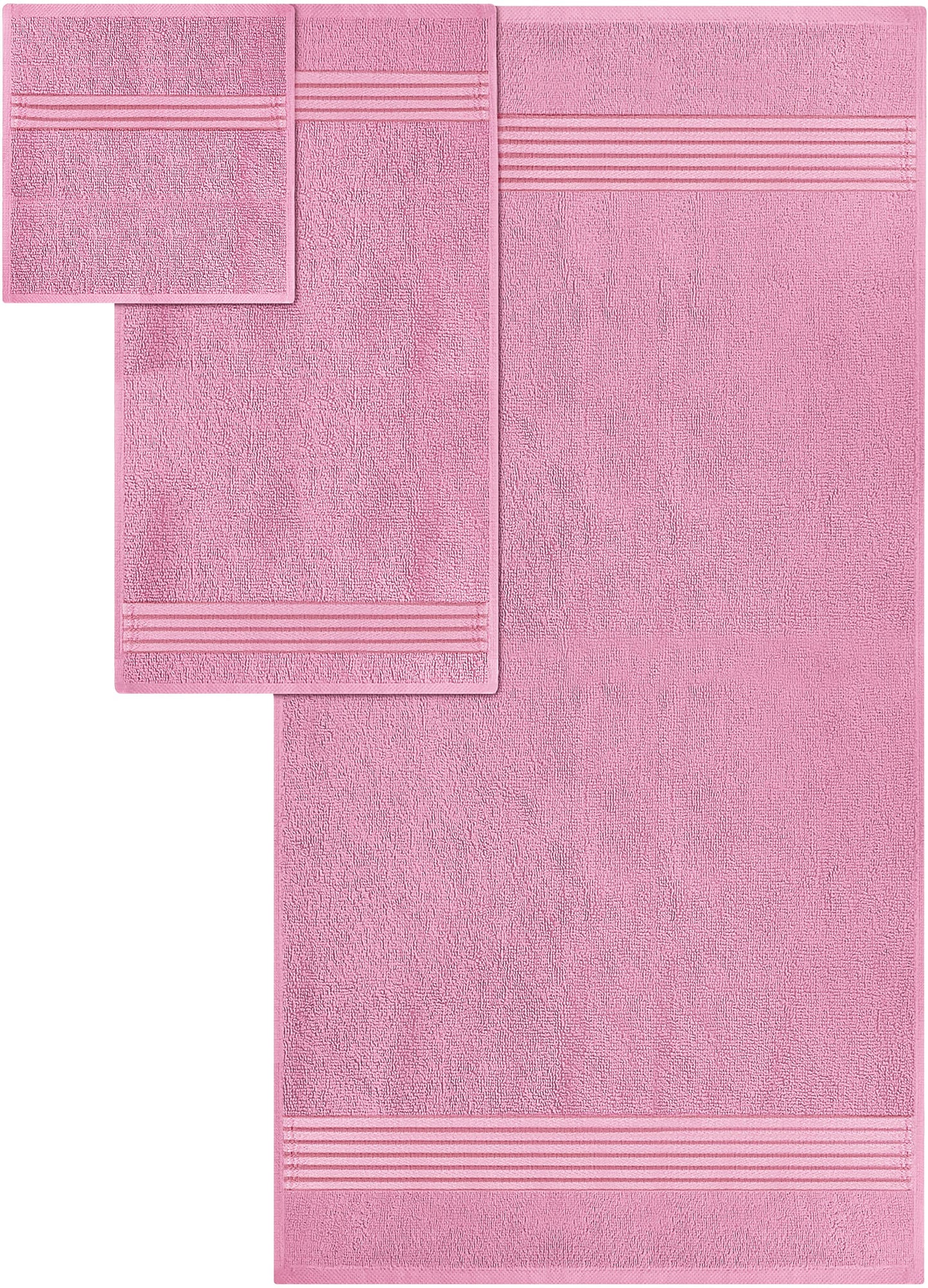 Utopia Towels 8 Piece Premium Towel Set, 2 Bath, 2 Hand, and 4 Washcloths, 100% Ring Spun Cotton, Highly Absorbent Towels for Bathroom, Sports, and Hotel, Pink