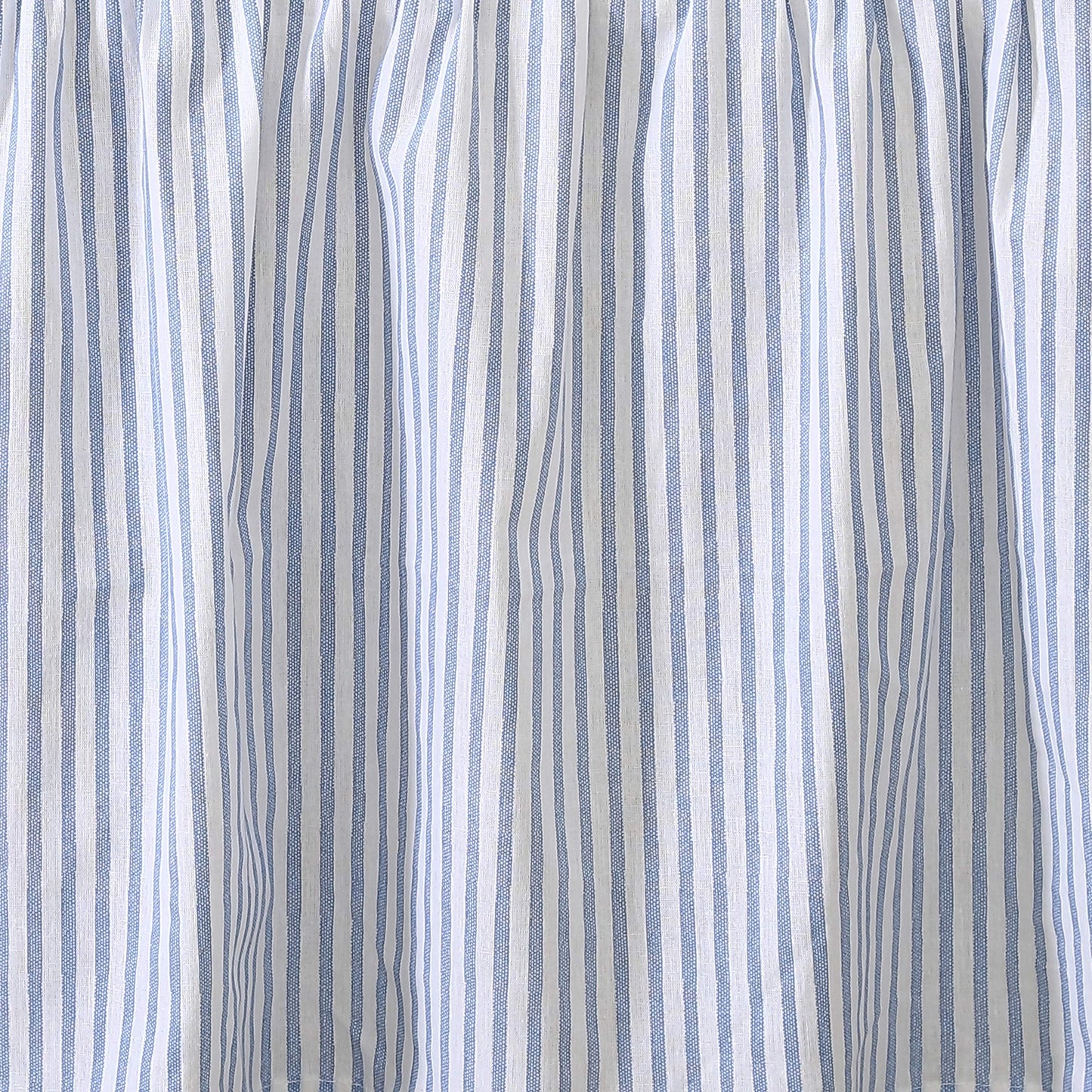 Laura Ashley - Queen Bedskirt, 100% Cotton Fabric with a Smooth and Lightweight Construction, 14.5" Drop Length, Stripe Bedding Design (Classic Ticking Blue)