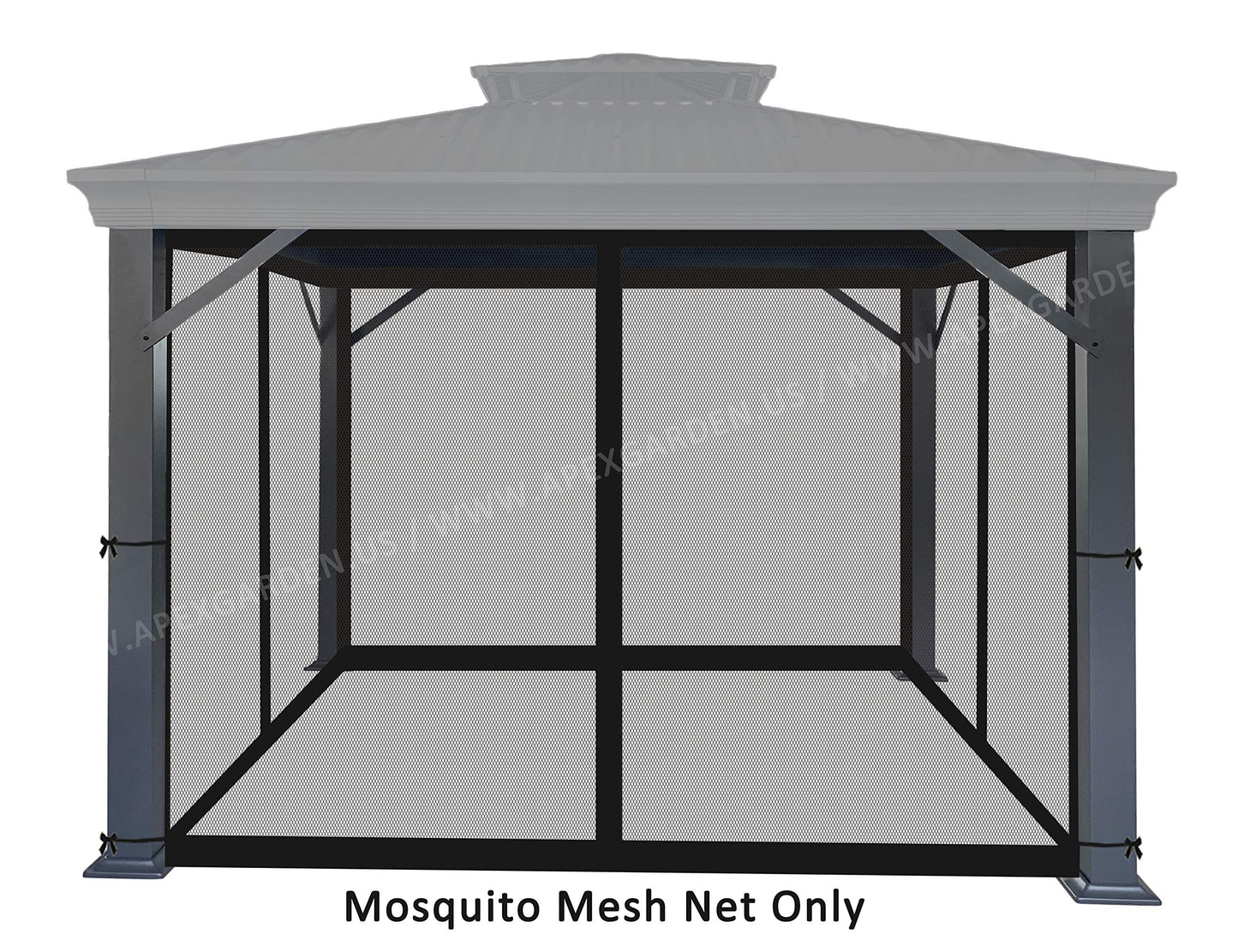 10-ft x 12-ft Gazebo Replacement Mosquito Screen Netting (Screen Net Only) (Black)