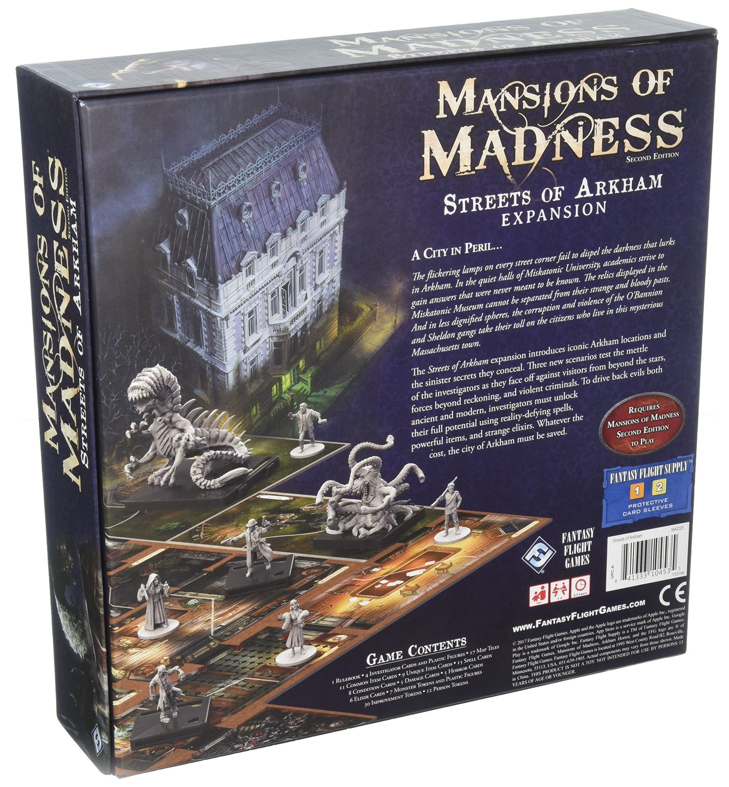 Mansions of Madness Streets of Arkham Expansion - Unleash New Horrors on the Darkened Streets! Cooperative Mystery Game, Ages 14+, 1-5 Players, 2-3 Hour Playtime, Made by Fantasy Flight Games