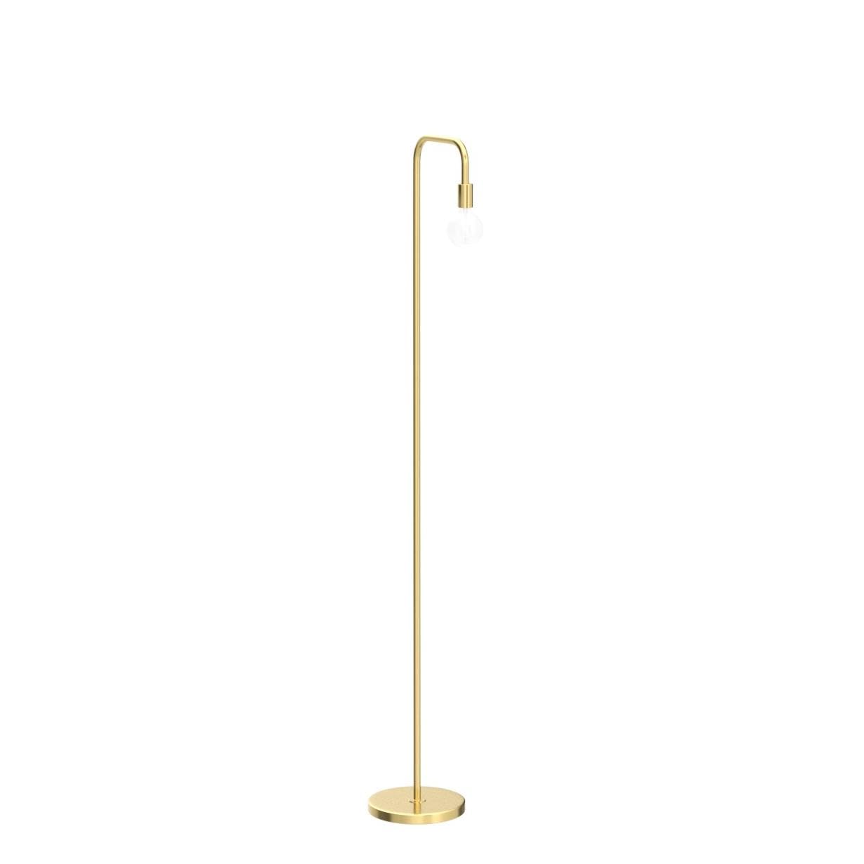 Globe Electric 67068 Holden 70" Floor Lamp, Matte Brass, in-Line On/Off Foot Switch