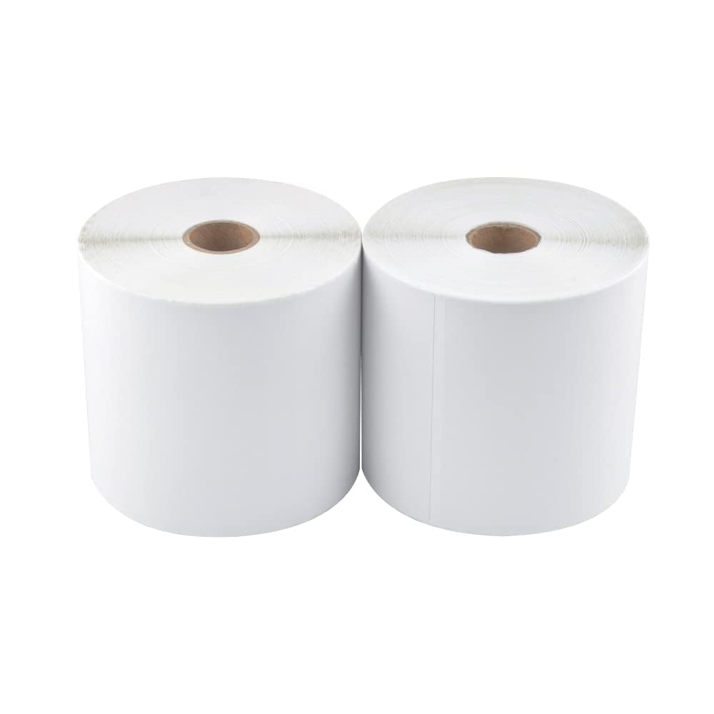 L LIKED 1800 PCS 4"x6" Direct Thermal Shipping Labels with 450 per Roll- Perforated & Strong Adhesive, Blank, Compatible with Zebra 2844, ZP-450, ZP-500, ZP-505, 4 Rolls