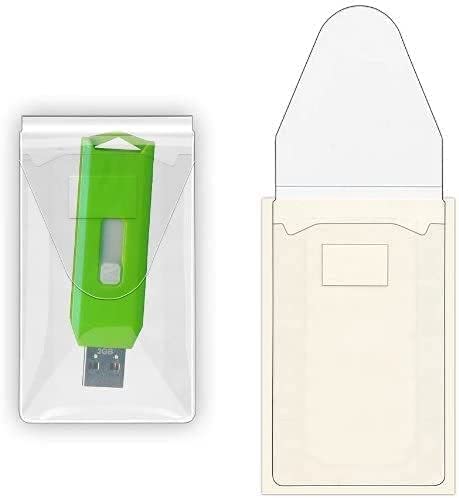 100 USB Flash Drive Holders - Peel Adhesive - 2"x4" - Reusable Stick - Digital Presentations - 100 Pack