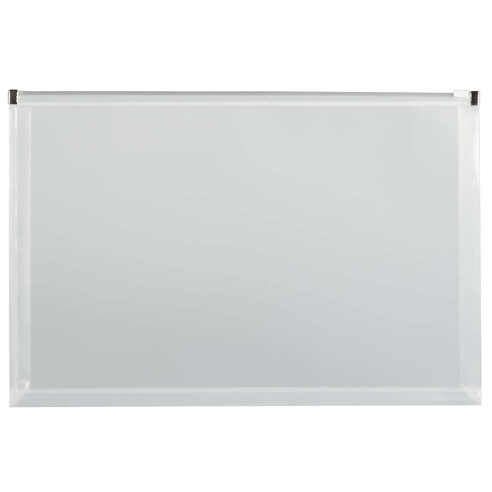 JAM PAPER Plastic Envelopes with Zip Closure - Legal Booklet - 9 1/2 x 15 1/2 - Clear - 12/Pack