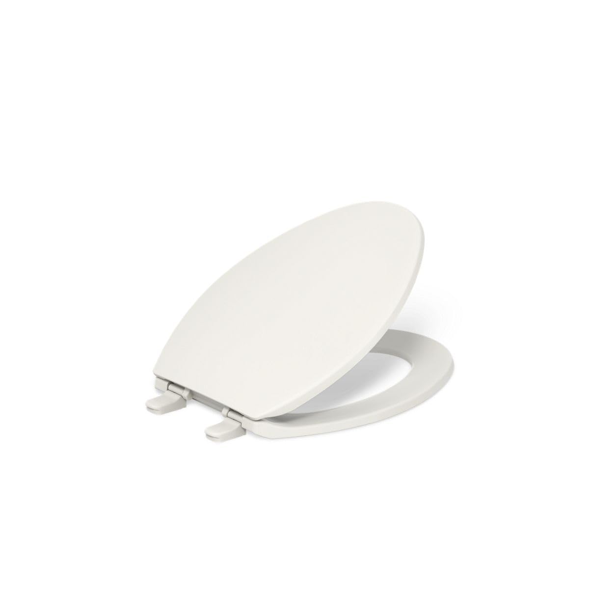 KOHLER 20110-96 Brevia, Slow Close Toilet Seat, Elongated Toilet Seat, Grip-Tight Bumpers Quick-Attach Hardware, Biscuit