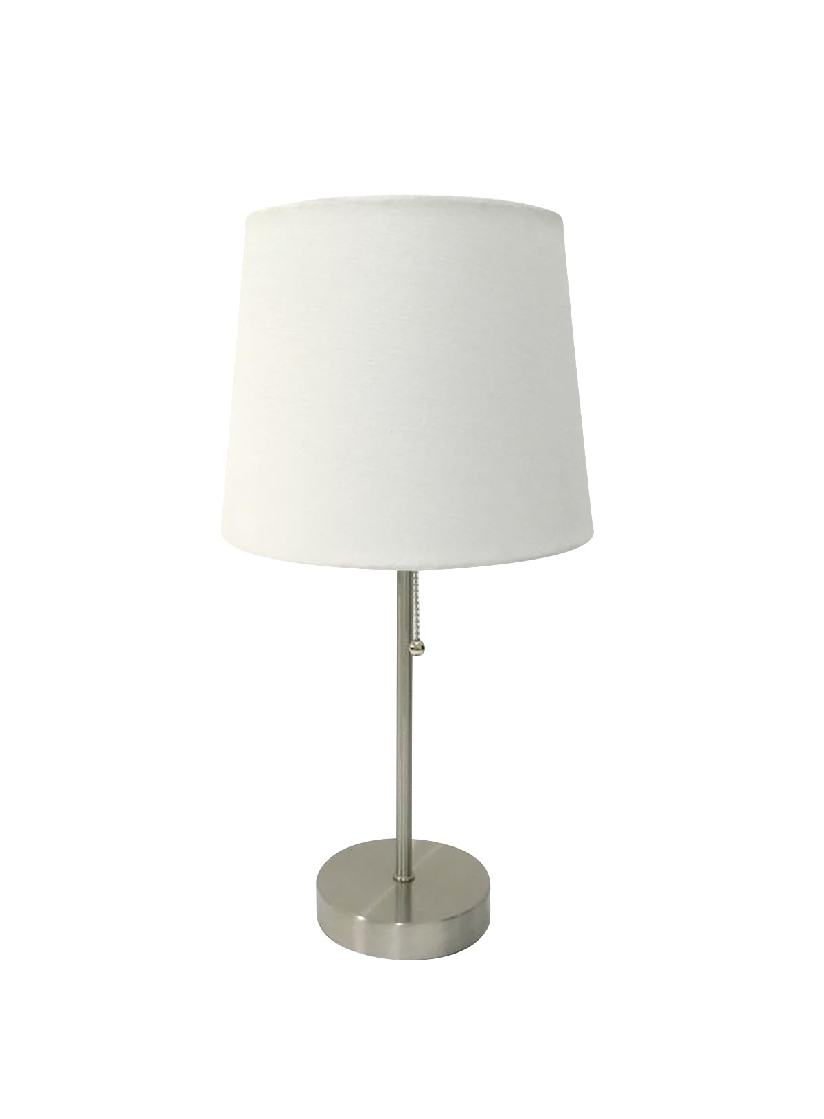 Litex Industries: Traditional Table 3 Piece Floor and Table Lamp Set in Brushed Nickel Metal & White UNO Shade