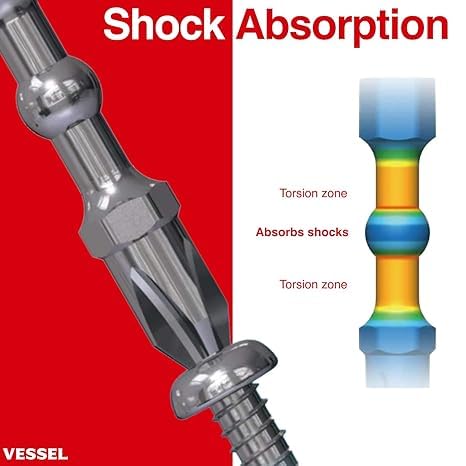 (USA Official) VESSEL e-ASSIST Screwdriver Higher Torque ver. with 25PC. Bit Set