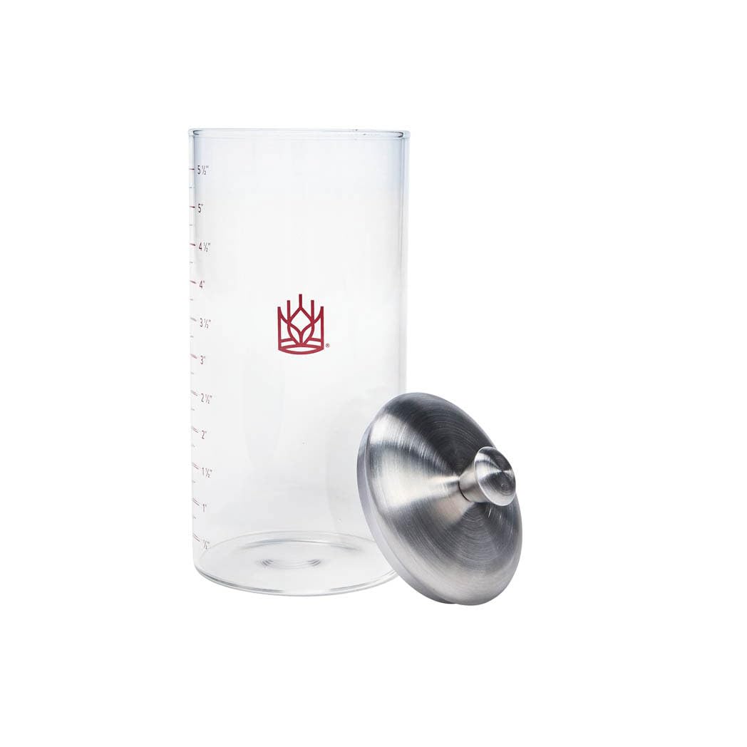 King Arthur Baking Company Petite Glass Sourdough Storage Crock With Lid And Spatula, Borosilicate Glass, 1-Pint Capacity