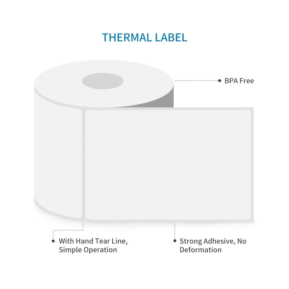 L LIKED 1800 PCS 4"x6" Direct Thermal Shipping Labels with 450 per Roll- Perforated & Strong Adhesive, Blank, Compatible with Zebra 2844, ZP-450, ZP-500, ZP-505, 4 Rolls