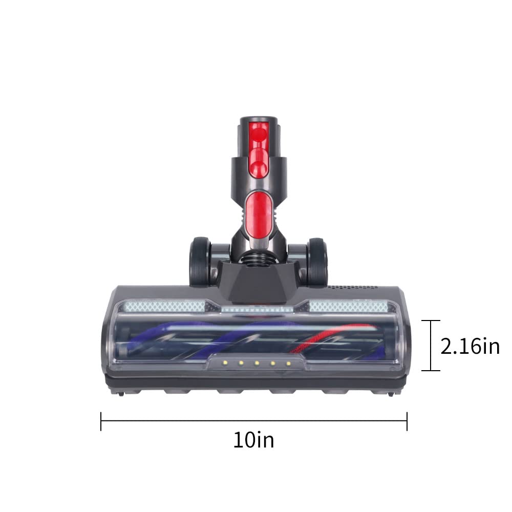 Laymi Hardwood Floor Attachment for Dyson V7 V8 V10 V11 V15 SV10 SV12 SV14 Animal Absolute Vacuum Cleaners with LED Headlights, Bristle Roller Brush Head Replacement Parts