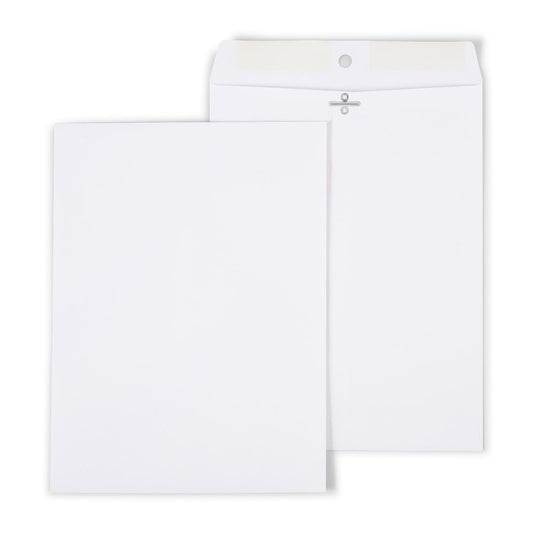 Staples 9 x 12 Wove Clasp Envelopes, White, Metal Clasp & Gummed Seal, Durable Document Mailing Envelopes, 100/Box