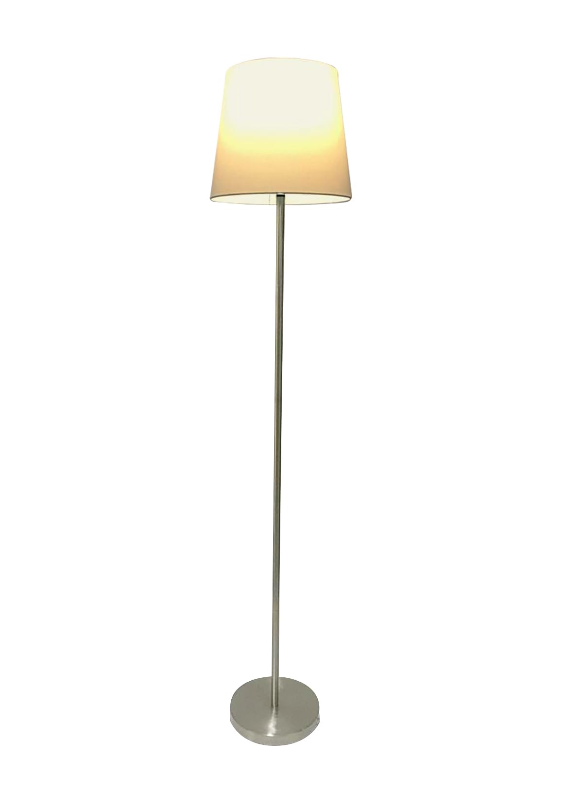 Litex Industries: Traditional Table 3 Piece Floor and Table Lamp Set in Brushed Nickel Metal & White UNO Shade