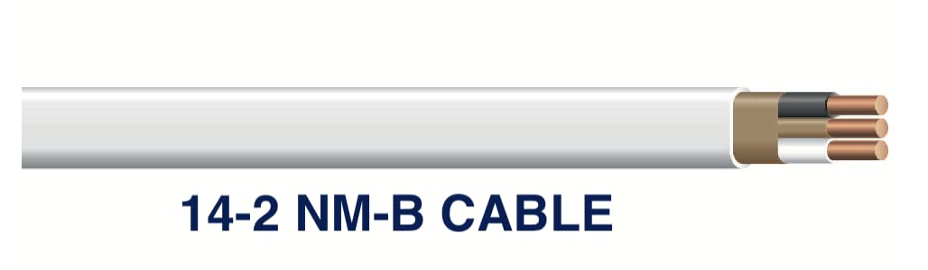 100 FEET 14/2 Type NM-B Copper. #14 AWG, 2 Conductors with Ground. Insulated Jacket White