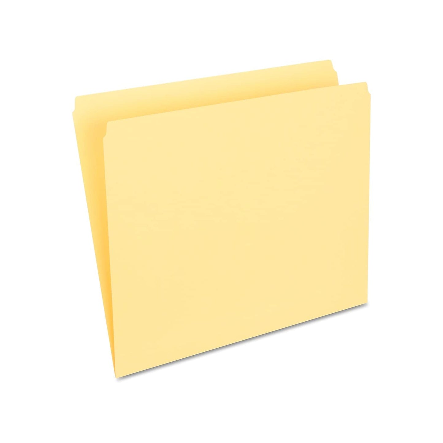 Staples Top‑Tab File Folders, Straight‑Cut, Letter Size, Yellow, Durable Paper Stock, 100/Box
