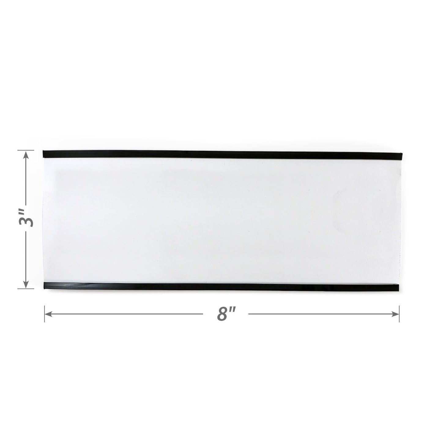SmartSign (10-Pack) Magnetic C Channel Card Label Holders - 3" x 8" Metal Racks and Shelf Label Holders with Paper Inserts