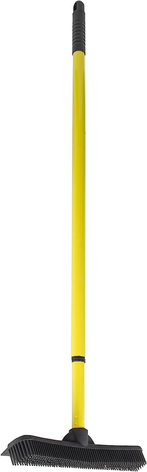FURemover Pet Hair Removal Rubber Broom, 58" Telescopic Handle with Cloth