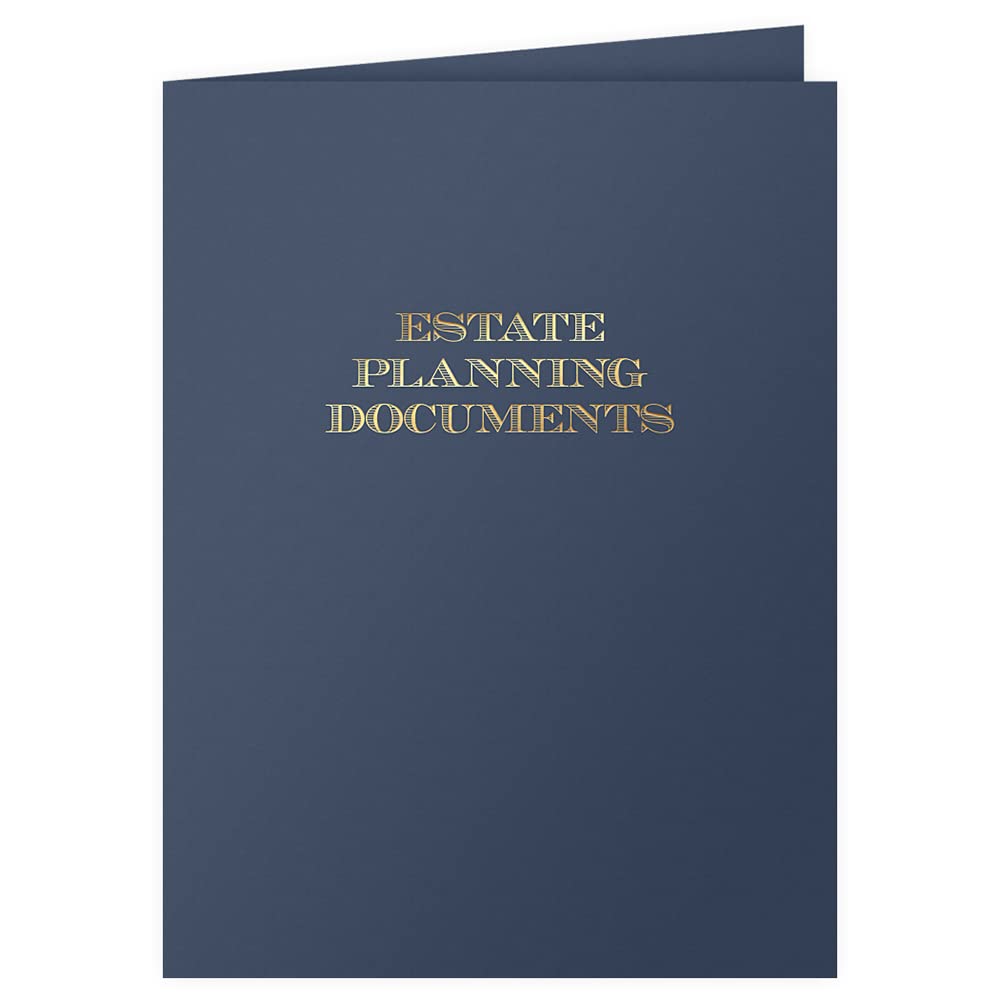 The Gallery Collection, 25 Count, Blue, Estate Planning Documents Pocket Folders, Gold Foil Stamped, for Legal Professionals (9 x 12)