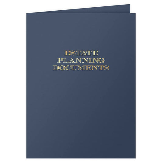 The Gallery Collection, 25 Count, Blue, Estate Planning Documents Pocket Folders, Gold Foil Stamped, for Legal Professionals (9 x 12)