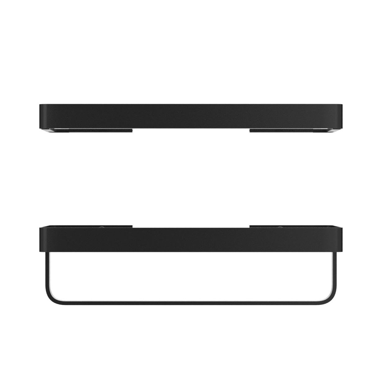VOLPONE Bathroom Shelves Wall Mounted Glass Shelf for Floating Shelf Tempered Glass Shelves 2 Tier Bathroom Wall Organizer(Black)