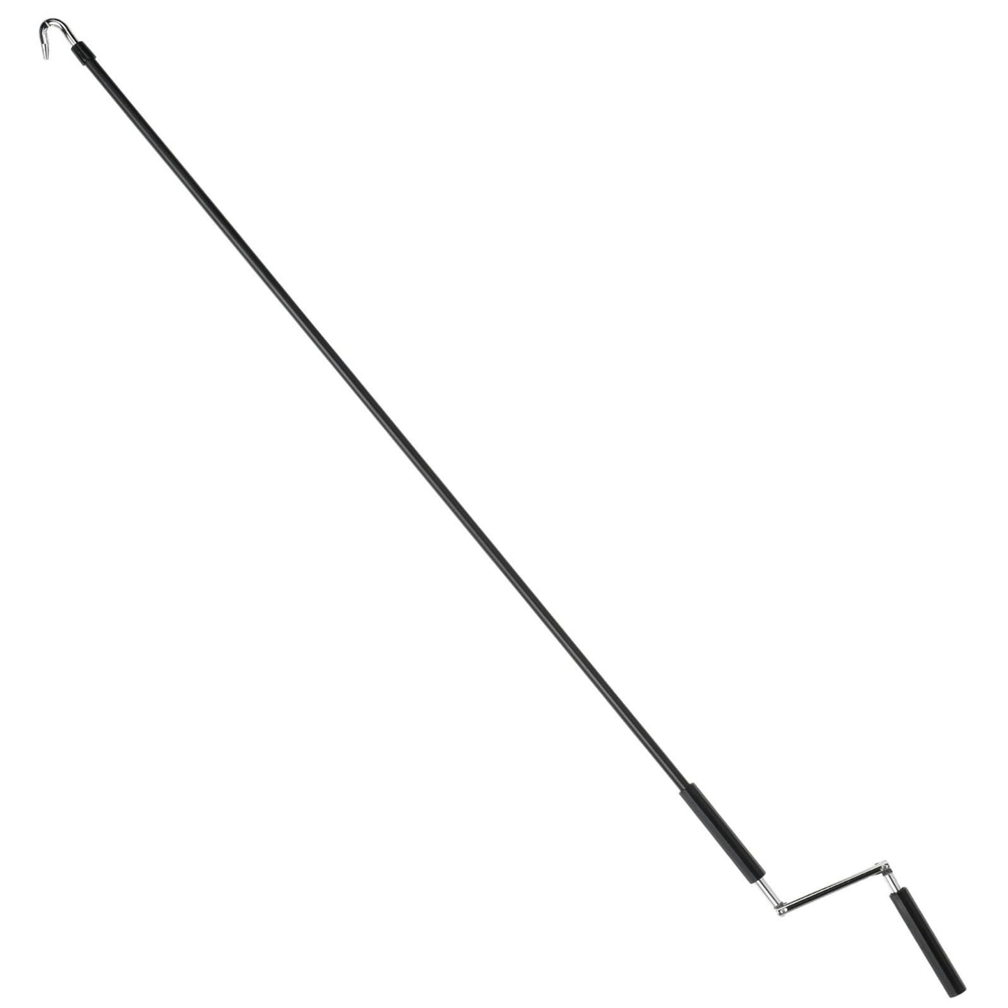 Pickmesh Exterior Roller Shade Universal Crank Wand Replacement Metal Crank Wand Telescoping Skylight Pole with Hook for Exterior Sun Shades Outdoor Indoor Roller up Blinds (Black)