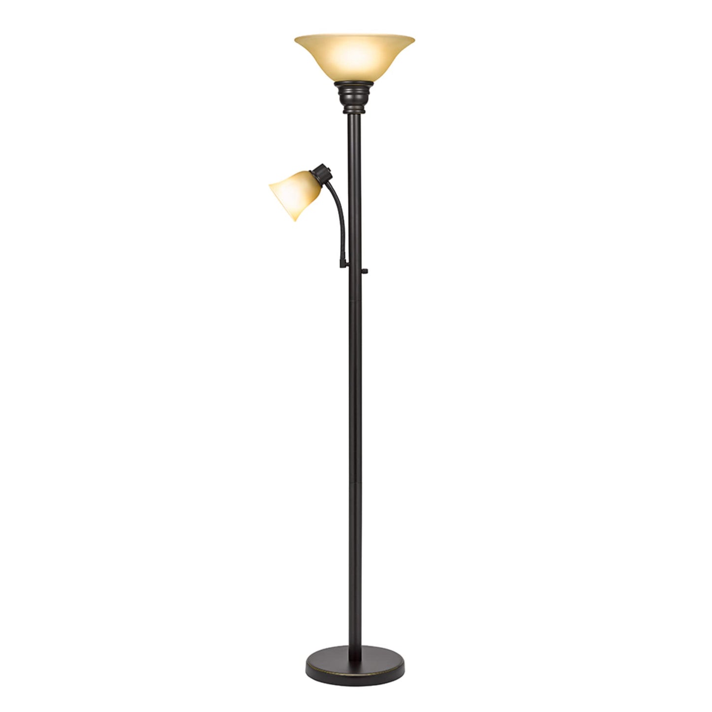Catalina Lighting Transitional Uplight Floor Lamp with Reading Light, Standing Lamp, Living Room Light, LED Bulb NOT Included,71", Dark Bronze