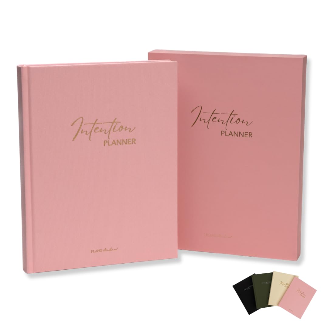Pland Studio 90-Day Planner – Undated Daily Goal Journal for Women | Blush Rose Hardcover with Habit Tracker, Vision Board, Gratitude & Meal Planner | Self-Care & Productivity Journal Notebook