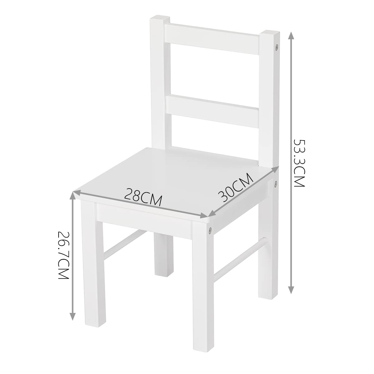 UTEX Child's Wooden Chair Pair for Play or Activity, Set of 2, White …