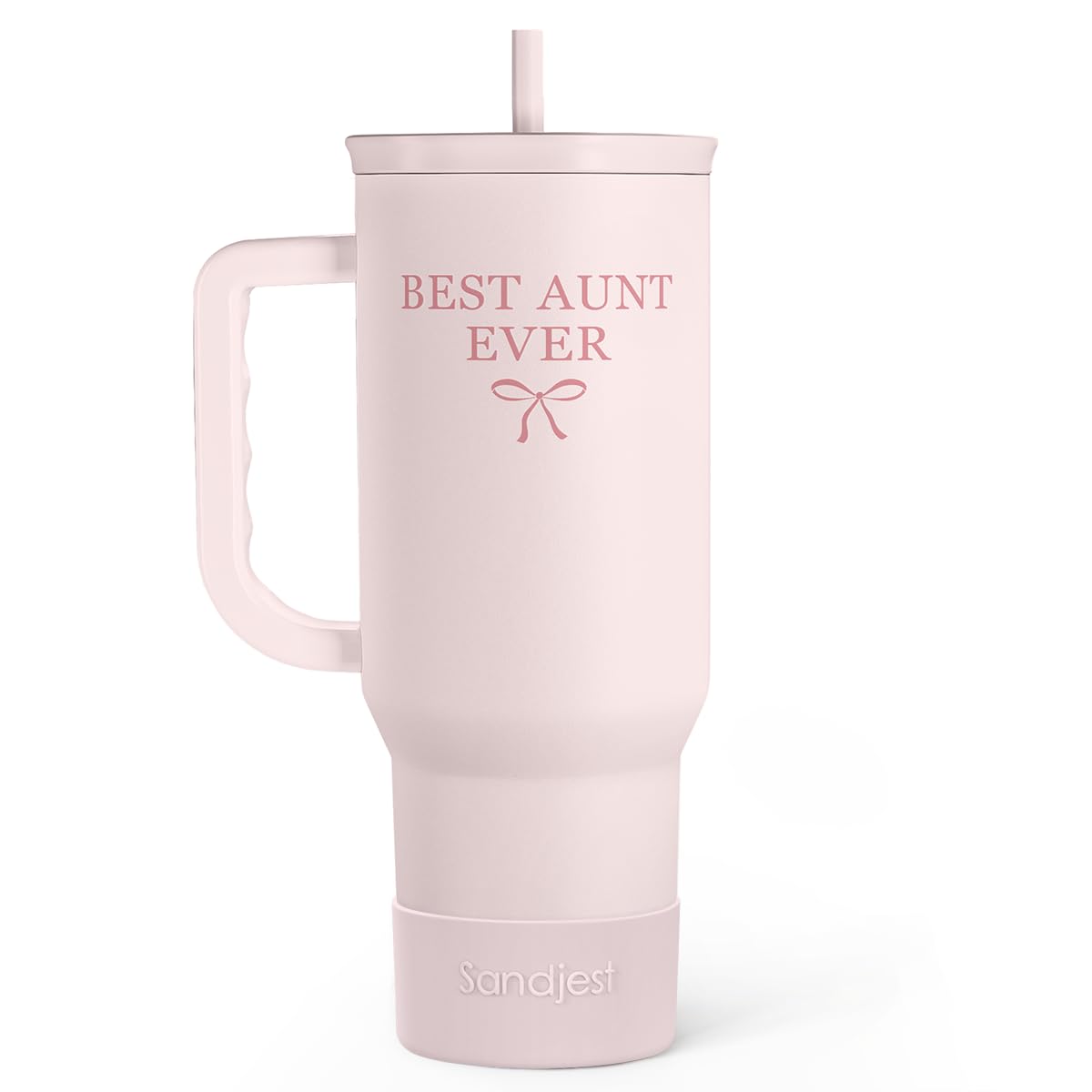 SANDJEST Gift for Aunt - Best Aunt Stainless Steel Tumbler with Handle, Travel Coffee Mug for Moms - Aunts Gifts for Birthday Christmas Mothers Day, 40oz